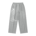 thumbnail image 4 of XIAOCHA Mens Spider Graphic Wide Leg Sweatpants Drawstring Waist Loose Fit Streetwear Trousers, 4 of 4