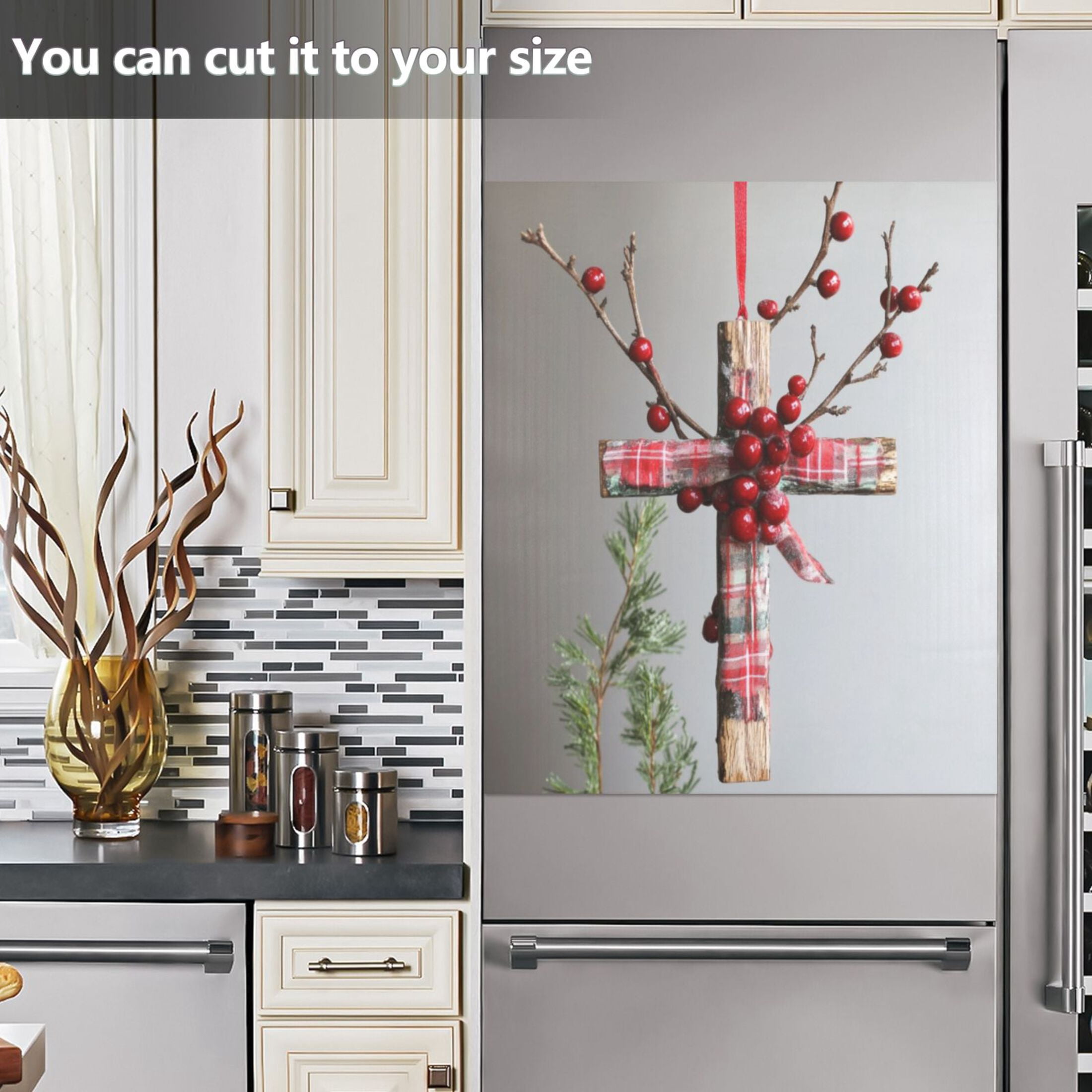 Dishwasher Magnetic Sticker 23x26 Inch Refrigerator Magnetic Sticker Washing Machine Magnetic Sticker Kitchen Panel Magnetic Sticker Home Decor Christmas Decoration Cross