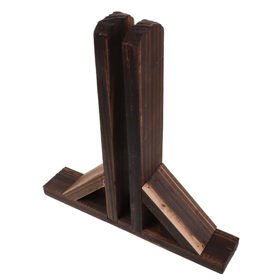 FENGGUIQU Natural Wood Garden Fence Base with Support and Easy Setup in Coffee Color for Outdoor Landscaping
