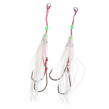 Soft Fishing s Squid Skirts Trolling With 2 Hook - Luminous Luminous 12cm 