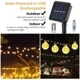 thumbnail image 5 of Crystal Globe Solar String Lights, 31ft/36ft 50/60 LED Super Bright Solar Christmas Lights, Solar Powered/USB+Remote control, 8 Lighting Modes Solar Globe Lights for Christmas Tree Decor Garden Patio, 5 of 8