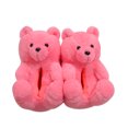 thumbnail image 1 of Teddy Bear Slippers For Women, Cute Indoor Non-Slip Warm Slippers(Rose Red), 1 of 7