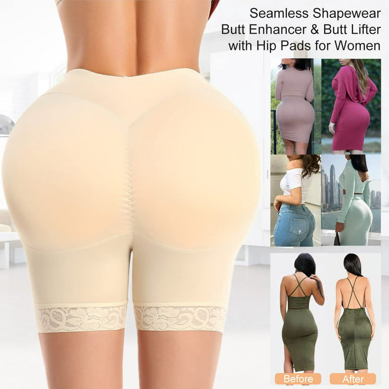 AQUTA Butt Pads for Bigger Butt, Butt Lifter Padded Lace Shapewear Thicker Hip  Pads Control Panties 