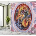 thumbnail image 5 of Ambesonne Flower Shower Curtain, Chinese Dragon Mythical, 69"Wx70"L, Yellow Blue, 5 of 5