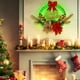 thumbnail image 1 of Teissuly Christmas Wreath with Bow Ribbon, Simulated Red Pines Needles and Lights Battery Powered, LED Warm Light Garland Party Supplies Teissuly WER202310162683, 1 of 9