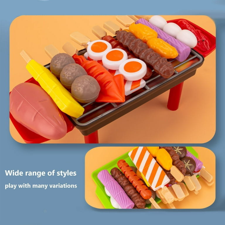 Isvgxsz Play Food Set, Food Toys for Toy Kitchen and Grill,Toddler
