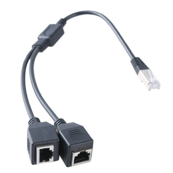 Ethernet Splitter RJ45 1Male to 2 Female Ethernet Splitter Adapter Cable for LAN Ethernet Extension Cable 35cm/13.78inch