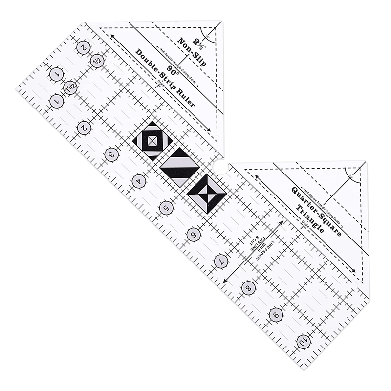 Quilt Ruler Double Strip Quilt Ruler 10 Inch Acrylic Quilting Triangle