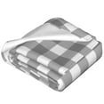 thumbnail image 2 of Bingfone Gray Checkboard Print Flannel Fleece Blanket Throw Blanket for Bed,Sofa,Couch,Travel,Camping(40"x30" ), 2 of 8