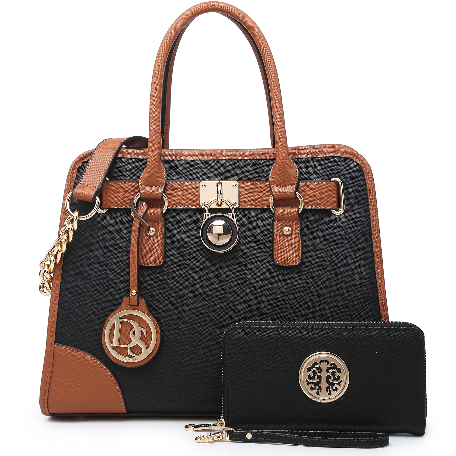 Dasein Women Handbags Top Handle Satchel Purse Shoulder Bag Briefcase Hobo Bag Set 2Pcs