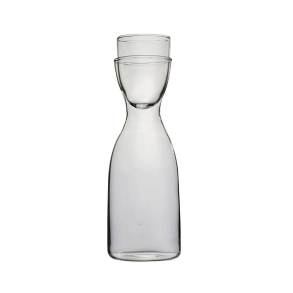 QUMONIN Bedside Water Tumbler Night Glass Juice Jar Pitcher for Bedroom