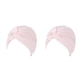 thumbnail image 4 of Qarigey Turbante musulmán Hijabs Gorras Sólido Pre-Atado Sombrero Estiramiento Plisado Elasticidad Chemo Head Wrap Warmer Headwear rosa claro Rosa claro 2piezas Qarigey CBP299691, 4 of 6