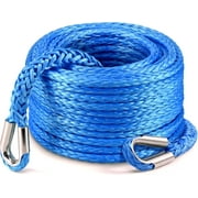 Winch Rope Extension 3/8 Inch x 92 Ft 26,500 Lbs, Synthetic Winch Extension Cable Line for Off Road Vehicle ATV UTV Truck etc (Blue)