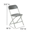 thumbnail image 6 of Emma + Oliver Folding Chair - Grey Plastic – 6 Pack 650LB Weight Capacity - Event Chair, 6 of 15