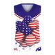thumbnail image 4 of Moda mujer Casual día de la independencia impreso cuello en V sin mangas pulóver Tops blusa camiseta Fridja qr5835, 4 of 4