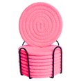 thumbnail image 1 of Posavasos de 8 piezas con soporte, posavasos absorbentes de tejido de algodón para bebidas, juego de posavasos minimalistas para decoración del hogar para mesa de protección de mesa de madera, 1 of 5