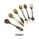 thumbnail image 2 of Toystoory 2020 6 uds bronce tallado ecológico pequeño té café cucharas comida tenedor cuchara para mezclar Mostrada cobre Toystoory JJ6505-04, 2 of 6