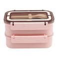 thumbnail image 1 of Bento Boxes Aqestyerly Microwave Lunch Box Japanese Wood Bento Box 2 Layer Container Storage New, 1 of 6
