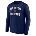 thumbnail image 2 of Men's Navy New Orleans Pelicans Victory Arch Team Long Sleeve T-Shirt, 2 of 3