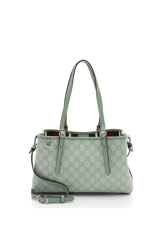 Pre-Owned Gucci GG Supreme Emblem Medium Tote