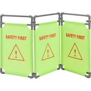 Global Industrial  Safety First Folding Fabric Barrier, English - Lime Green