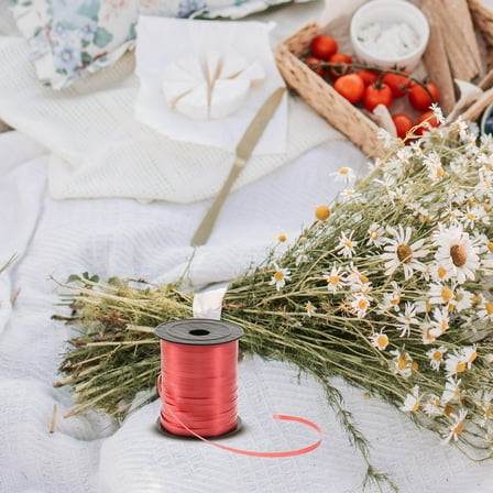 FUEENIRVA Package Ribbon Red Plastic 3 Rolls 8.5x3.4x3.9in