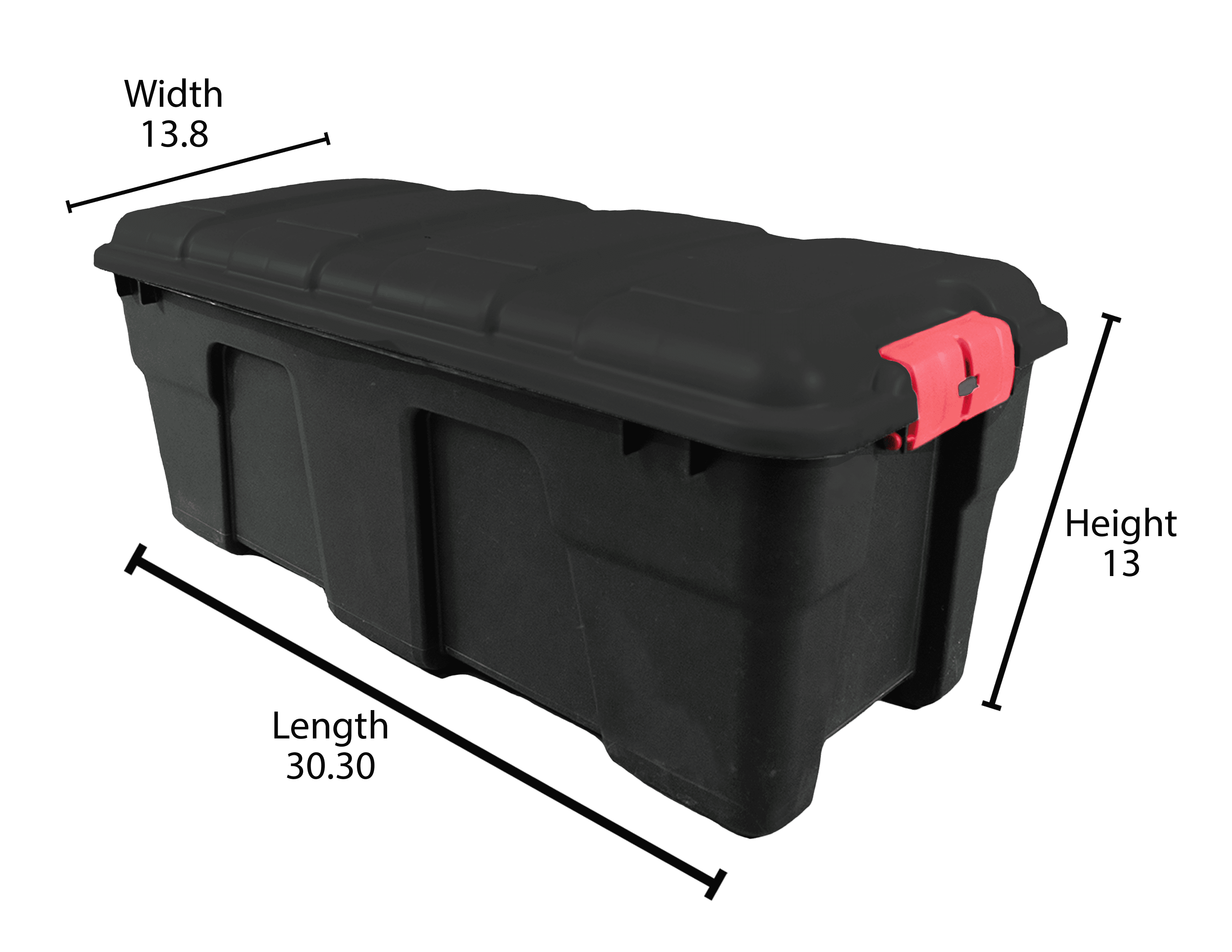 Hyper Tough Heavy Duty Storage Footlocker, Plastic Black, 17 Gallon