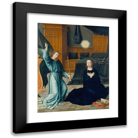 Gerard David 12x14 Black Modern Framed Museum Art Print Titled - The Annunciation (ca. 1509)