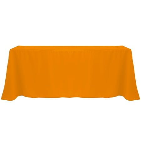 

Ultimate Textile (3 Pack) 90 x 156-Inch Rectangular Polyester Linen Tablecloth with Rounded Corners - for Wedding Restaurant or Banquet use Orange