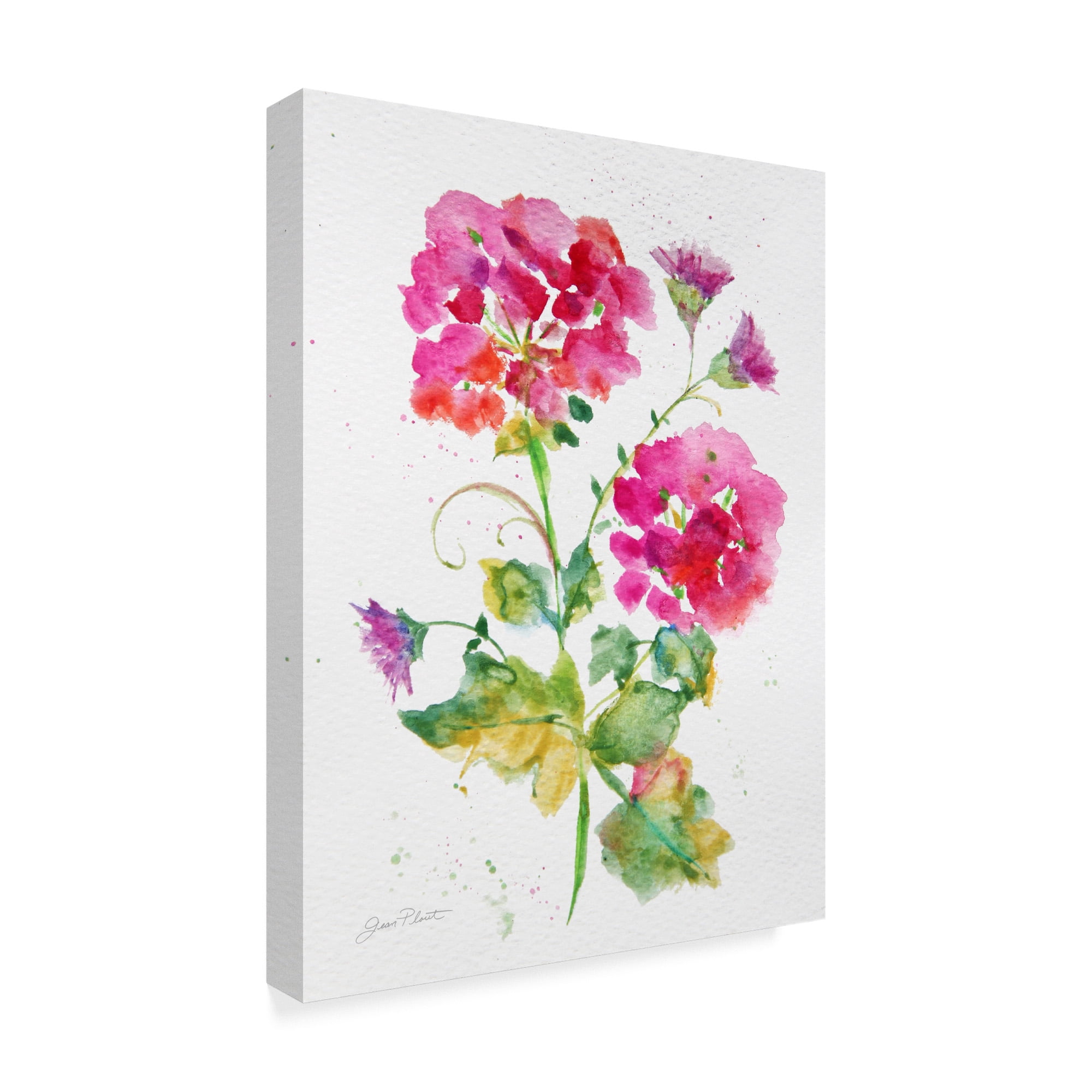 Trademark Fine Art 'Watercolor Flowers 1' Canvas Art by Jean Plout