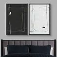 thumbnail image 2 of IDEA4WALL Framed Canvas Print Wall Art Black and White Line Art Polygon Collage Abstract Shapes Modern Boho Relax/Calm Chic for Living Room, Bedroom, Office - 24"x36"x2 Black, 2 of 5