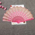 thumbnail image 4 of Lubelski Exquisite Floral Pattern Cloth Cover Hanging Loop Design Folding Fan Cheongsam Hanfu Show Hand Fan Clothing Accessories, 4 of 8