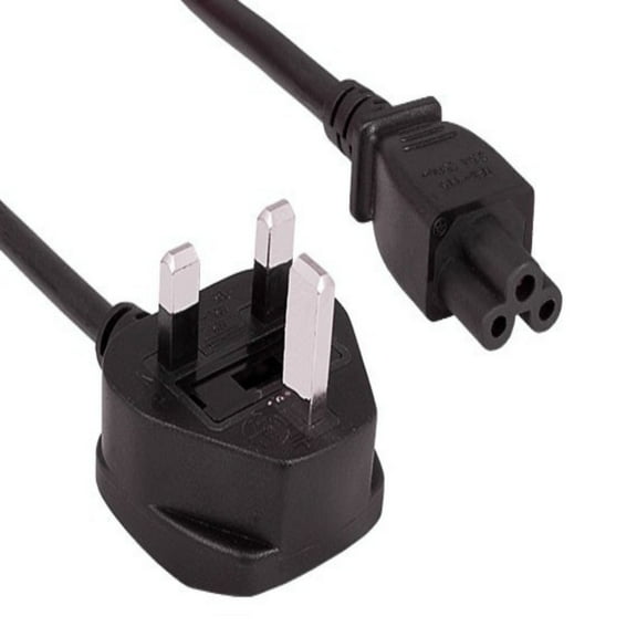 SANOXY Cables and Adapters; 6ft England / UK Notebook Power Cord, Polarized, with Fuse (IEC-320-C5 to UK Plug BS1363-1/A)