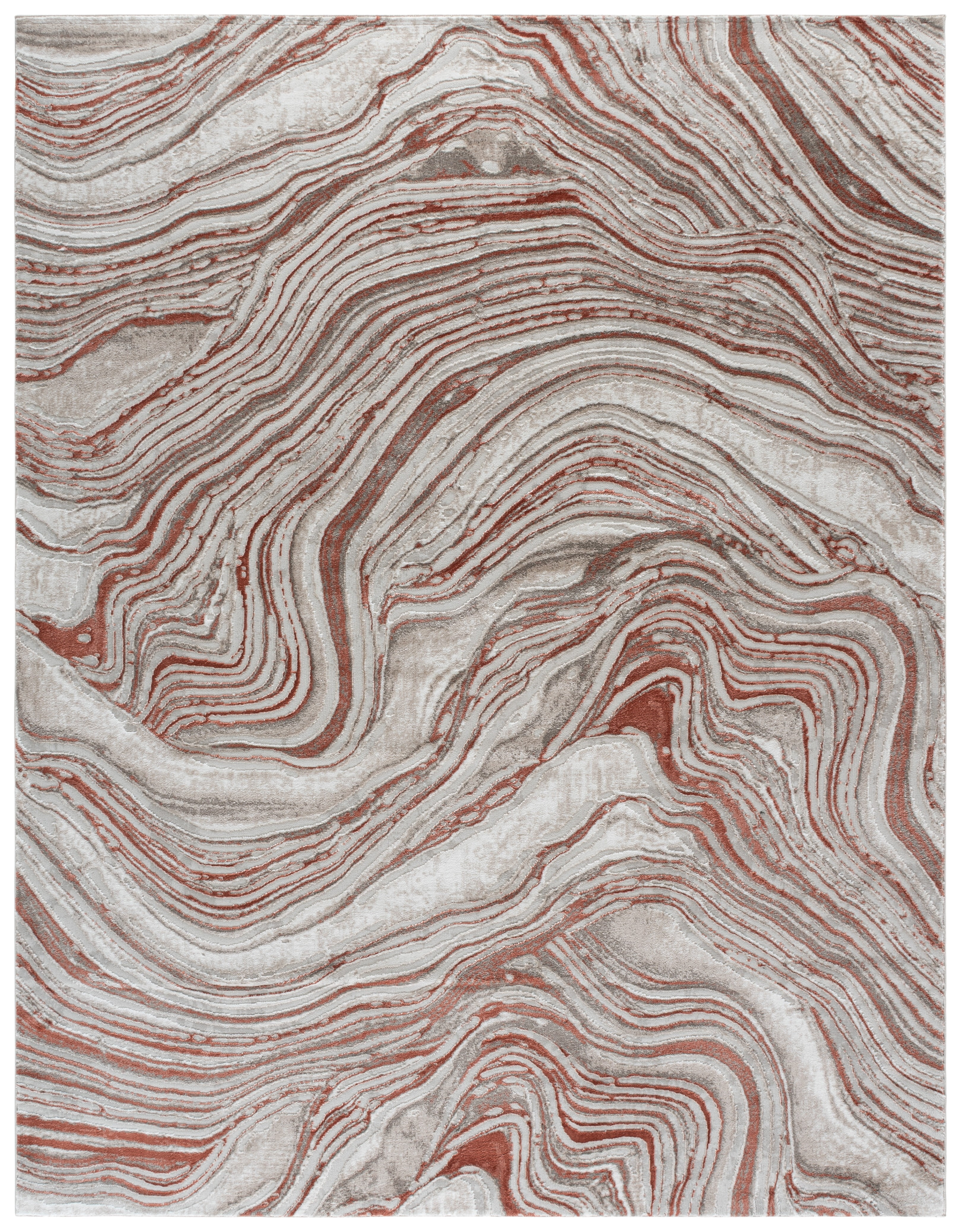 Safavieh Meadow Joey Abstract Area Rug, Rust/Ivory, 8' x 10'