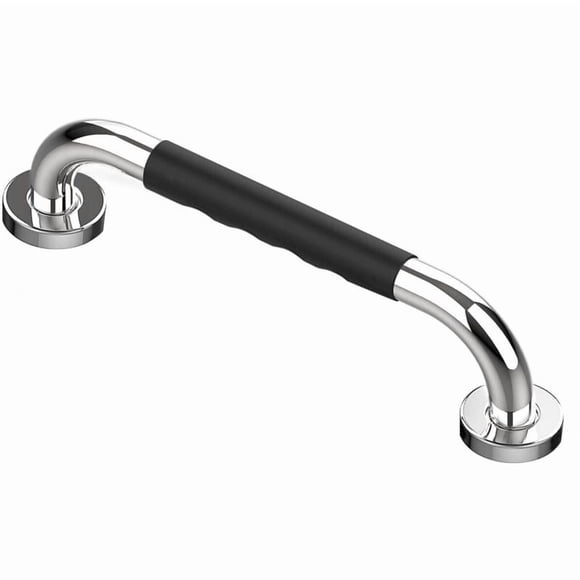 Toilet Grab Bar 30cm Chrome Stainless Steel Bathroom Grab Bar Shower Handle Bath Handle Bathroom Grab Bars with Non-Slip Silicone