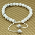 thumbnail image 2 of Angelstones Handmade Gemstone 6mm White Howlite Round Beads Adjustable Braided Macrame Tassels Chakra Reiki Bracelets 7-9 inch Unisex, 2 of 2