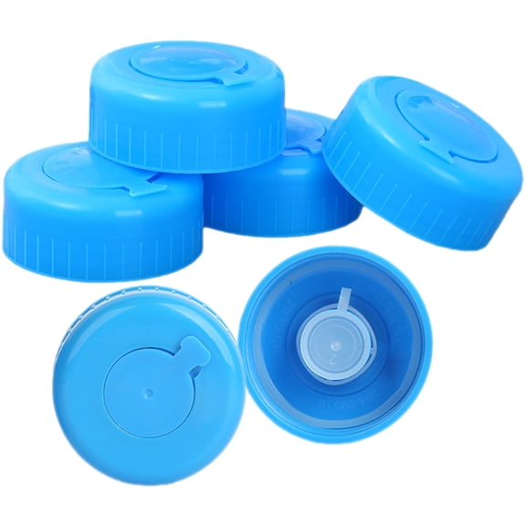 Toyvian 6Pcs Water Jug Cap Replacement Blue Reusable Non Spill Sealing Caps for Home and Office Use
