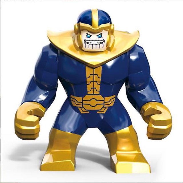 Minifigura de bloques de construcción grande de superhéroe Thanos de 7,5 cm, juguete de juego de rol para niños esquí esquí Gafas de esquí