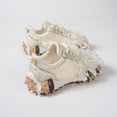 thumbnail image 4 of Women's Chunky Sneakers Breathable Lace up Platform Beading Flower Walking Sneakers Non Slip Running Fashion Casual Shoes White Size 6.5, 4 of 5