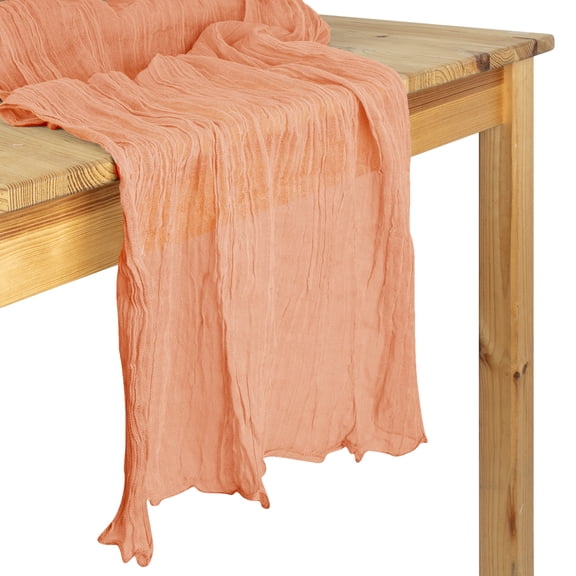 Koyal Wholesale Gauze Cheesecloth Table Runner Fabric Netting Sheer Tablecloth, Dark Orange