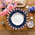thumbnail image 5 of MIZHONA 4th of July Patriotic Round Placemats Set of 6 American Flag Memorial Day Table Place Mats four of july decorations 14 inch, 5 of 5
