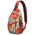 thumbnail image 1 of Watercolor Flower Pattern Sling Bag for Travel, Lightweight Artistic Floral Crossbody Shoulder Backpack for Spring and Summer, 1 of 6