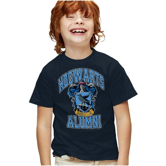 Harry Potter Hogwarts Ravenclaw Alumni Kids T Shirt for Youth Boys and Girls, Navy, Large