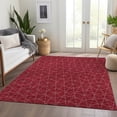 thumbnail image 6 of HomeRoots 677895 8 x 10 ft. Red & Ivory Geometric Transitional Washable Machine Made Rectangle Area Rug with UV Protection, 6 of 9