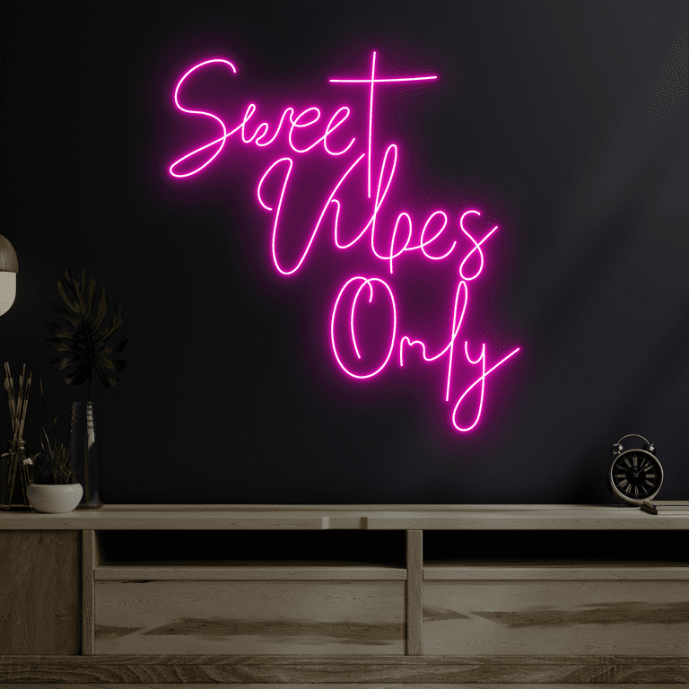C-craft Sweet Vibes Only Neon Sign Wall Art Living Room Wall Decor