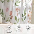 thumbnail image 6 of Pink Green Botanical Semi Sheer Curtains Drapes for Living Room,Bedroom,French Doors Window 45 Inches Long,Spring Watercolor Floral Leaf Plant Rod Pocket Chiffon Curtain Drapery Voile Draperies Panel, 6 of 8
