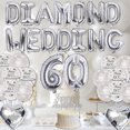 thumbnail image 3 of 60th Anniversary Decorations, 60th Wedding Anniversary Diamond Decorations, Happy 60th Wedding Anniversary Decor with Foil Balloon and Latex Balloon Set, Cake Topper for Anniversary Party Supplies, 3 of 6