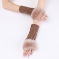 thumbnail image 4 of GZEFJRQM Winter Gloves Knitted Fingerless Gloves for Women Cold Weather Warm Gloves Windproof Elastic Thermal Texting Gloves with Fur Guantes Christmas Gifts, 4 of 5