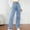 Light Blue, variant on Ynynloco Straight Leg Jeans for Women,Mid Waisted Straight Leg High Stretchy Causal Baggy Wash Denim Jeans, Microelastic Boyfried Denim Pants