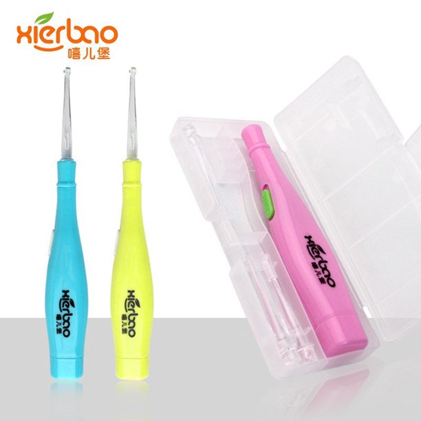 Bebé limpiador de oído cuchara LED Flash luz de oreja de cera cavar removedor de piqueta de la oreja de cera de eliminación de Earpick cuchara para el cuidado del bebé herramienta